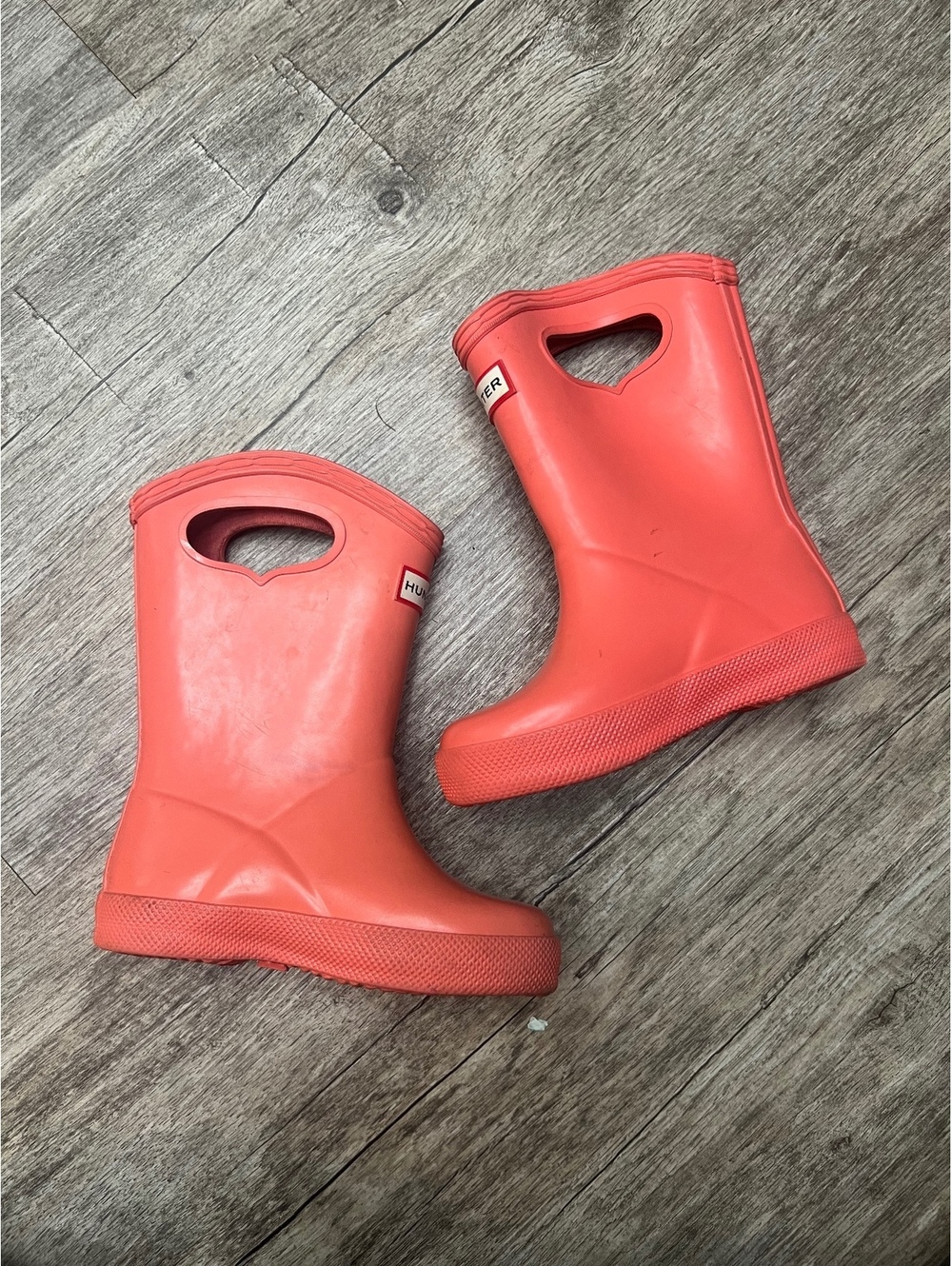 Hunter kids coral pull on rain boots US 8
